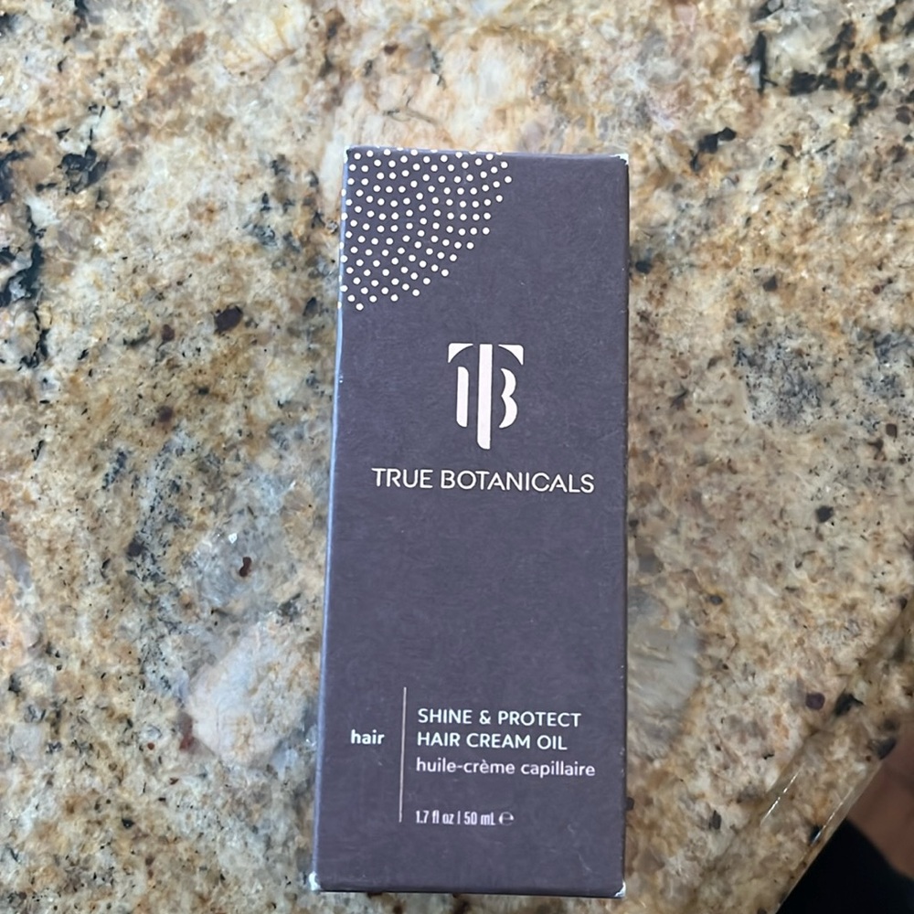 Brand new true botanicals hair shine and protect hair cream oil